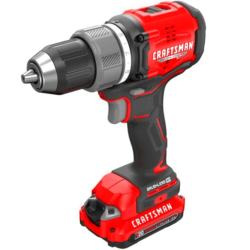 CRAFTSMAN V20 1/2 Inch Cordless Drill/Driver Kit with 2 Batteries and Charger (CMCD713C1)