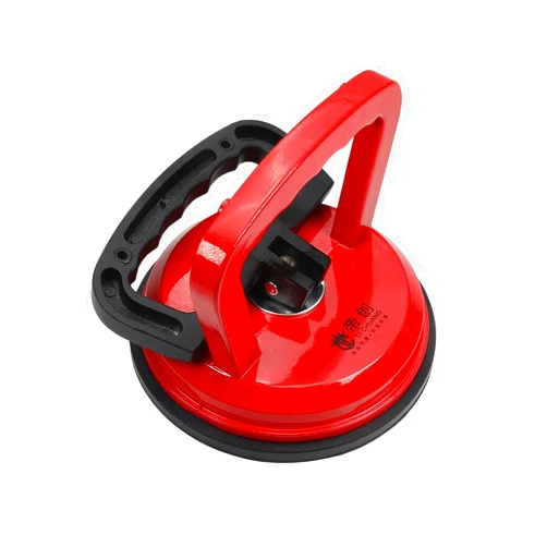 Utoolmart Vacuum Suction Cup Glass Lifter for Glass/Tiles,Dent Remover Gripper Aluminum Sucker Plate, Double Handle Locking Red