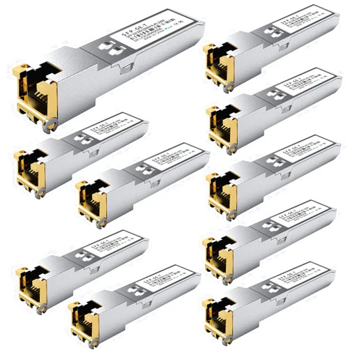 FTTPVIPS 10PCS SFP to RJ45 Copper Module, 1000Base-T Gigabit Ethernet Transceiver - Compatible with Cisco, Meraki, Ubiquiti, D-Link, TP-Link, Supermicro, Netgear, MikroTik S-RJ01, 1.25G SFP-T, up to 100m
