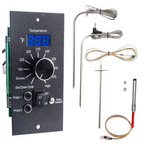 Village Smoker Digital Thermostat Control Board Kit for Traeger Pro Series 20 22 34, BAC365 Control Board Compatible with Most Traeger Pellet Grills (Except PTG), with RTD Temp Probe,2pcs Meat Probe, Igniter Hot Rod