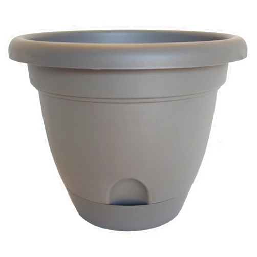 Bloem Living LP0860 Lucca Self-Watering Planter, 8-Inch, Peppercorn