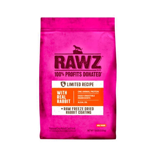 Rawz Real Rabbit Dry Food for Cats with Freeze Dried Coating (7.8 Pound) Made in USA