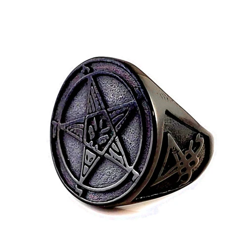 Www.SigilofBaphomet.com Church of Satan Sigil of Baphomet Ring - Black