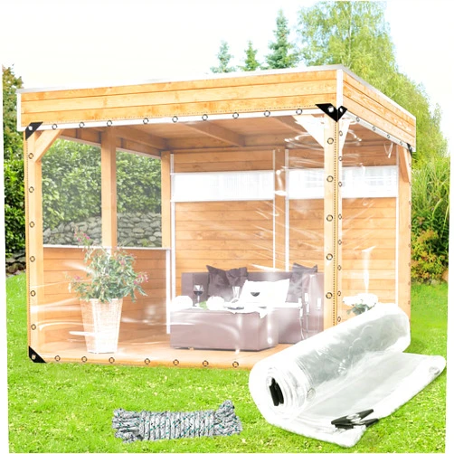 Dozont Clear Vinyl Tarps with Grommets, Clear Tarps Heavy Duty Waterproof 3x3 FT, 20 Mil Thickened Vinyl Tarps Heavy Duty Waterproof for Patio, Porch and Outdoor