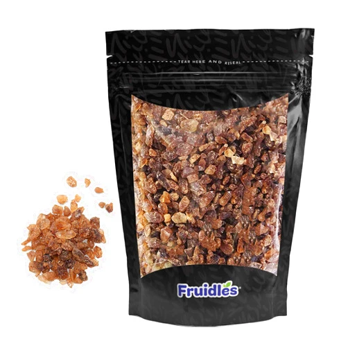 Fruidles Natural Amber Rock Sugar For Tea and Coffee, Pure Cane Sugar Crystals, Dissolves Quickly, Resealable Bag (Half-Pound)