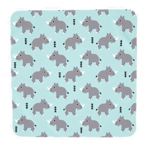 Yuyuy Rhino Cartoon Cute Baby Blanket Newborn Swaddle Cover Receiving Blanket for Infant Nursery Stroller
