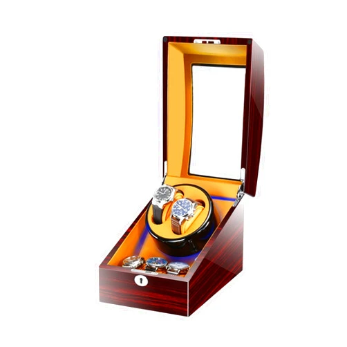 LLSS Automatic Watch Winder Box for 2 Watches + 3 Storages with LED Light, Piano Paint Exterior Quiet Motors Fit Women Men Watches Accessories