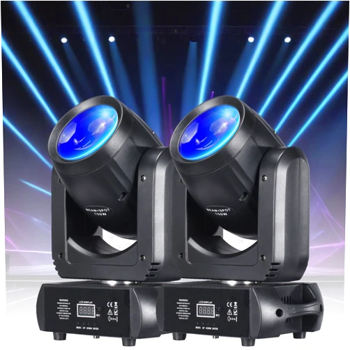 XFALIGHTS Moving Head Light 2 Pack 150W LED Beam Stage Light 8 Colors 8 Gobos DJ Lights Moving Head Infinite Rotating 18-Facet Prisms Spot Sound Activated DMX for Wedding Live Show Christmas Party