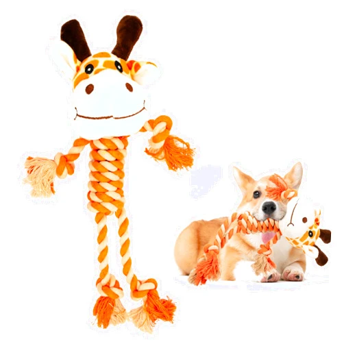 JMZDS&JL Dog Toys, Tough Dog Toys for Puppies and Small-Medium Dogs, Tug of War Dog Toy, Plush Stuffed Animals for Dogs, Rope Dog Toys for Teething and Chewing Fun.(Giraffe)