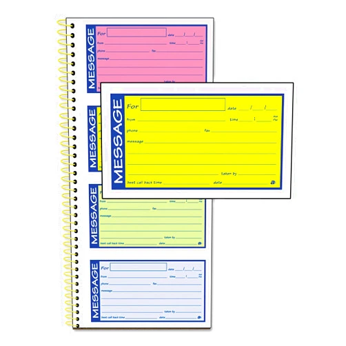 Adams SC1153RB Wirebound Telephone Message Book, Two-Part Carbonless, 200 Forms