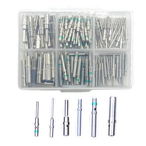 MOCW 180 Pcs for Deutsch Connector Pins and Sockets Solid Contacts Size 12 16 20 Male Female Terminals DT Series Pin Stainless Steel for Deutsch Solid Contact Kit Solid Contacts Socket Connector Wire