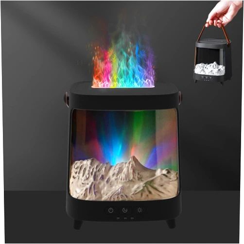 Eiifiter Essential Oil Diffuser, Upgraded Portable Aurora Flame Aromatherapy Scent Aroma Diffusers, 200ml Ultrasonic Cool Mist Humidifiers, Timer & Auto-Off for Home, Room