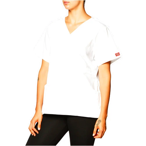 Dickies EDS Signature Scrubs for Women, Empire Waist Mock Wrap Top in Soft Brushed Poplin 86806