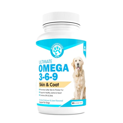 Pawsitive Wanderfound Pets - Omega 3 for Dogs, Skin and Coat Fish Oil for Dogs, Dog Itch Relief, Joint and Heart Health, Chewable Vitamins for Dogs Fur and Skin, Smoked Salmon and Liver Flavor, 120 Tablets