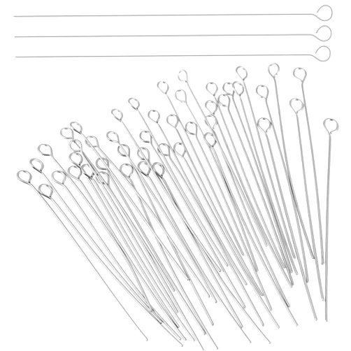 Mozeat Lens 200Pcs Mini Metal Wire Eyepins Beading Small Open Eye Head Pins Needles Stainless Steel Eye Pins for Jewelry Making DIY Craft Bead Earring Pendant Necklace Bracelet Making