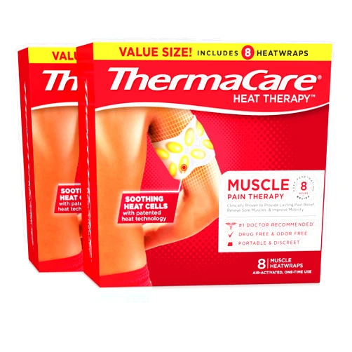 ThermaCare Portable Heating Pad, Muscle Therapy Patches, Multi-Purpose Heat Wraps, 8 Count
