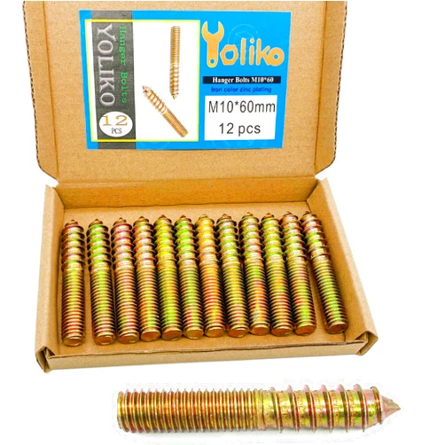 Yoliko 12 Pack M10 x 60 Hanger Bolts 60mm(2.36