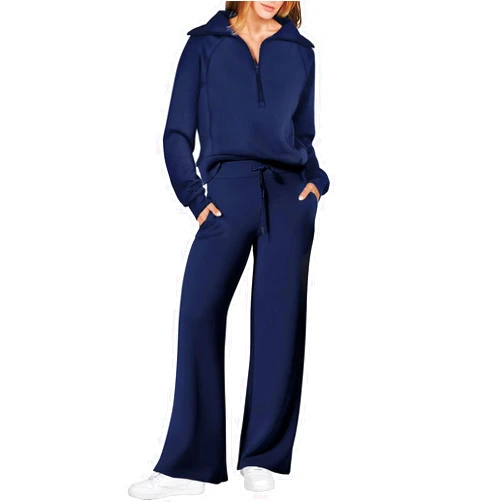 ANRABESS Women 2 Piece Outfits Sweatsuit Oversized Sweatshirt Sweatpants Tracksuit Sweat Lounge Matching Set 2025 Fall Trendy