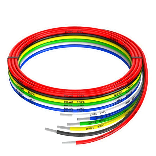 Haerkn 10awg Silicone Electrical Wire Cable 6 Colors (5ft Each) 10 Gauge Hookup Wires kit Stranded Tinned Copper Wire Flexible and Soft