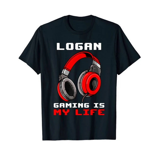 Personalized Gaming Gift Idea And Gamer Quotes Logan - Gaming Is My Life - Personalized T-Shirt