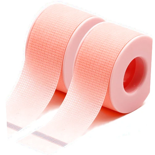 Miuffue Lash Tape for Eyelash Extensions, Silicone Adhesive Eyelash Extension Tape, Pain-Free Removal Lash Tape for Sensitive Skin, Breathable Eyelash Extension Supplies (1 in x 4 Yds, 2 Rolls)