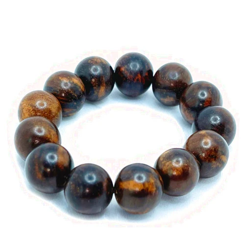 IFIX Cross IFIX 14mm Black Wood Bead Bracelets Dark Brown Natural Wooden Bead Bracelets 7.8