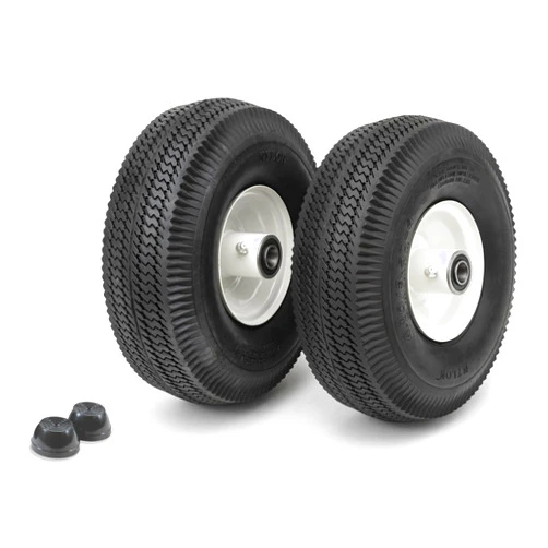 Lapp Wheels 2 Pack Heavy Duty Wagon Wheels with Pushnuts | Pneumatic Tires for Wagons, Hand Trucks, Dolly Carts | Replacement Tires with 5/8