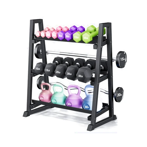 Leteuke Dumbbell Rack, 3 Tiers Heavy Duty Weight Rack for Home Gym, Trapezoidal Frame Space Saving Weight Storage Racks for Dumbells, Kettlebells, Barbells, Dumbbell Rack Stand Only (1300LBS Capacity)