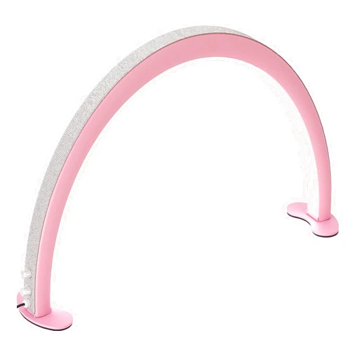 LJJY-KK Half Moon Nail Desk Lamp, 48W Lash Light for Desk, Lash Extensions Light with Wire Controller & Remote, Color Temperature Brightness for Beauty Salon,Pink