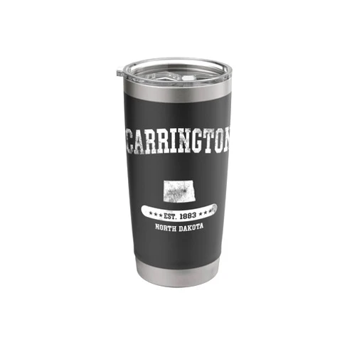 Carrington North Dakota ND State Men Women Kids Retro Carrington North Dakota ND Throwback Athletic Classic Stainless Steel Insulated Tumbler