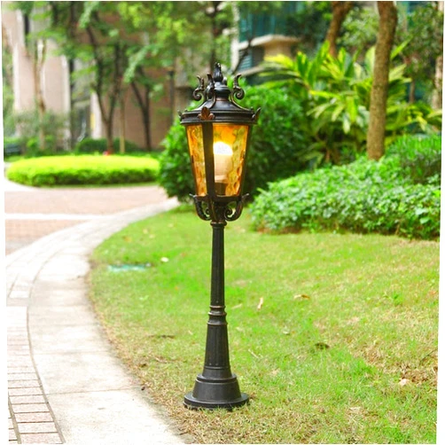 AWSX Post Lights European Antique Outdoor Post Light Modern Style Waterproof Lawn Light Courtyard Villa Landscape Lawn Aluminum Pillar Lantern Rainproof Antirust Metal Swimming Pool Column Lamps
