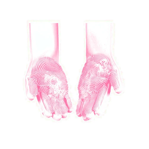 GAVST-MK Magic dishwashing sponge gloves for pet grooming,cleaning house,washing car ,cleaning bathroom & More (Pink)