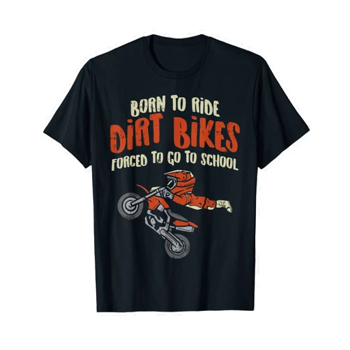 BoredKoalas Dirt Bike Race Shirts Motocross Gift Born Ride Dirt Bikes Forced School Funny Motocross Boys Gift T-Shirt