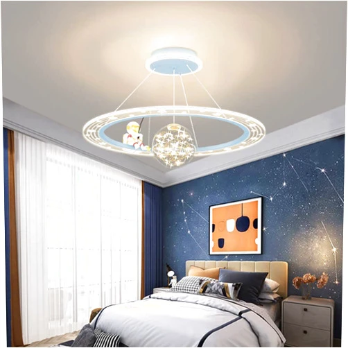 Generic Chandeliers,Astronaut Ceililight for Bedroom Firework Light Stplanet round Projection Star Led Modern Ceililight for Girls Bedroom Liviroom Cloakroom Home/Blue/Light St