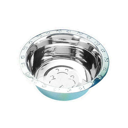 QT Dog - Embossed Rim Standard Stainless Steel Food Bowl - 5 Qt - 2 Pack