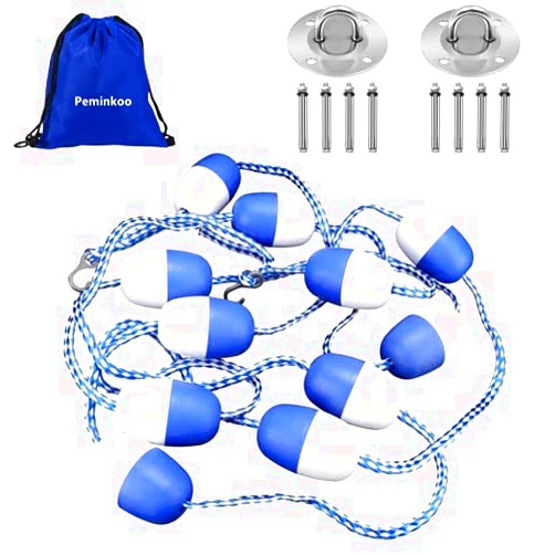Peminkoo Swimming Pool Accessories 16.4’ Dividing Lanes Areas Floating Line Floats Safety Divider Floating Buoy Line Accessories