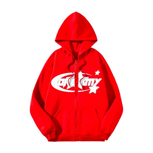 SOLY HUX Women's Graphic Hoodies Zip Up Drawstring Long Sleeve Hooded Sweatshirt Jacket Casual Streetwear