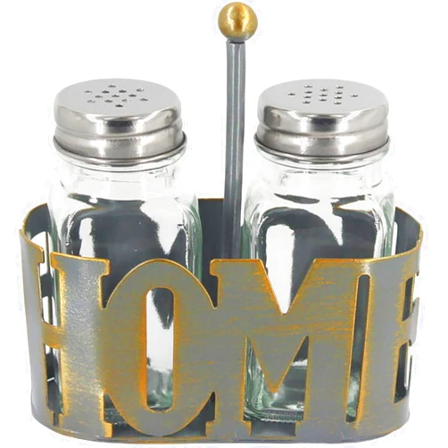 Johoxton Salt and Pepper Shakers with Holder Glass Salt & Pepper Shaker Sets with Metal Stand Holder Funny Salt and Pepper Shakers Cute Salt and Pepper Shakers for Christmas