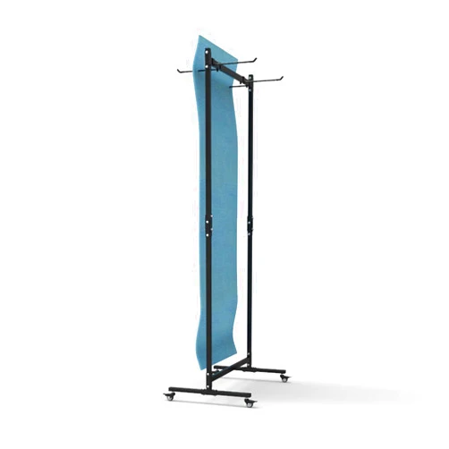 JLXJ Floor Large Yoga Mat Rack with Wheels and Hook, Freestanding Black Metal Storage Cart for 40 Exercise Mat/Pilates Mats, for Home/Gym