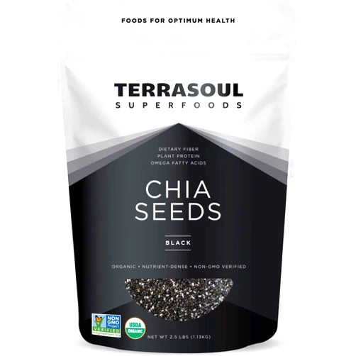 Terrasoul Superfoods Organic Black Chia Seeds, 2.5 Pounds, Nutrient-Packed Superfood for Energy, Puddings, Smoothies, and Baking