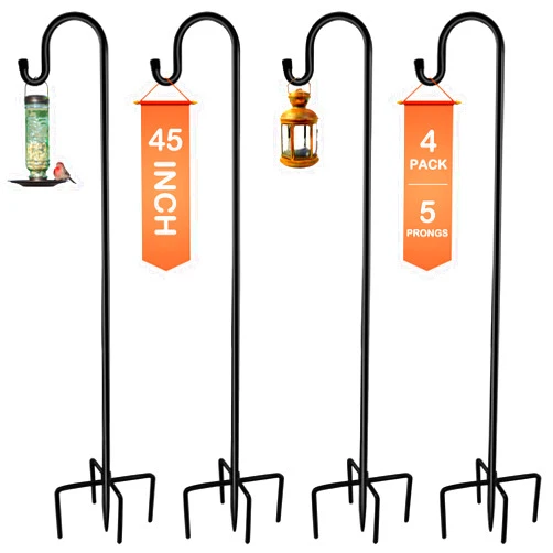 Ottsuls Shepherd-Hooks Adjustable for Bird-Feeder Lantern Plant-Hook Garden-Stake - Plant Stand Hanger for Outdoor Flower Basket, Bird Feeder Hanger Weddings Decor