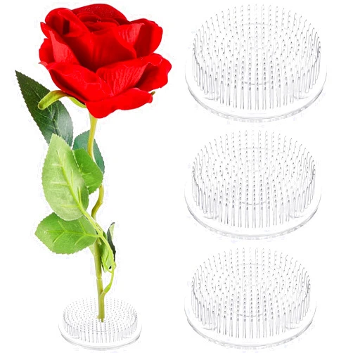 Trasylph 4pcs Clear Plastic Flower Frog Flower Pins Floral Frog for Arrangements Vase Japanese Floral Arrangement for Plant Decoration, Summer Activity, Wedding Decoration