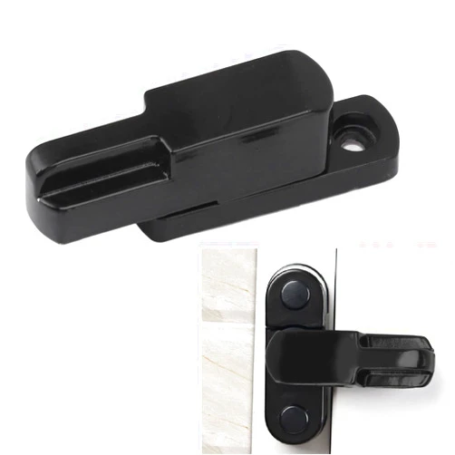 DOUQIFEI Window Sash Lock, Anti Theft T Type Child Proof Security Lock for Home Safety, Aluminum Alloy Window Safety Sash Lock for All Window Types (Black)