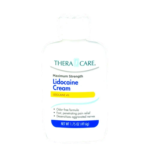 Thera Care Maximum Strength OTC Lidocaine Cream | Numbs Away Pain | Long-Lasting Relief | Non-Greasy | 1.75 Oz