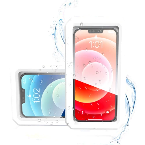 InsCrea 2pcs Shower Phone Holders, 480°Adjustable Rotation Waterproof Phone Holder Anti-Fog Shower Phone Case Wall Mount for Shower Bathroom Kitchen Fit for 4~7