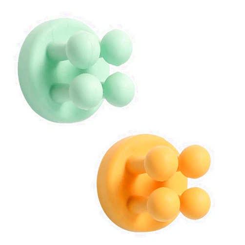 YALIHAIXIA 2 Pcs Silicone Toothbrush Holder Multi-Function Sticky Hook Waterproof Self Adhesive Hooks for Wall Hanging Razor Holder for Wall for Hanging in Bathroom Kitchen Living Room Office