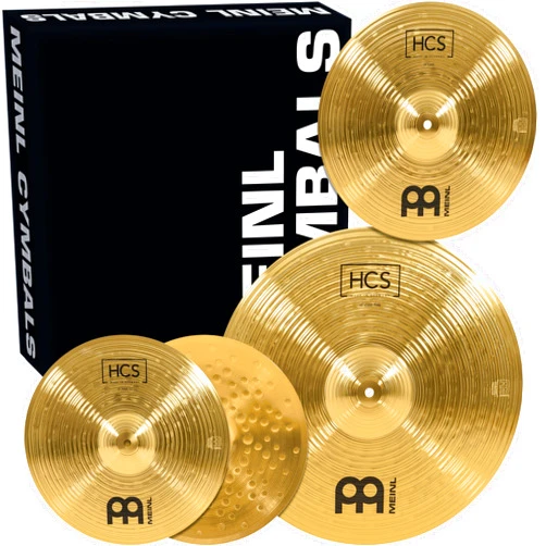 Meinl Cymbals Meinl Cymbal Set Box Pack with 14” Hihats, 18” Crash/Ride, Plus a FREE 14” Crash – HCS Traditional Finish Brass – Made In Germany, TWO-YEAR WARRANTY (HCS1418+14C)