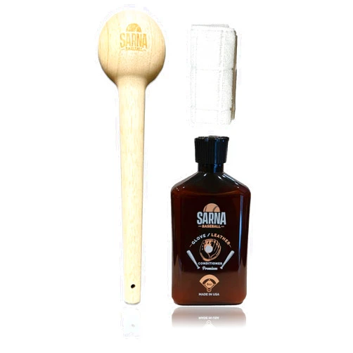 SARNA BASEBALL Glove Break in Kit - Premium Leather Conditioner (8 oz.) - Includes Baseball Glove Mallet and Microfiber Towel for Premium Softening