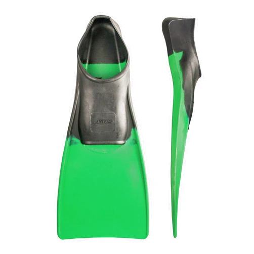 FINIS Long Floating Swim Fins - Training Fins for All Ages - Improves Kick Technique & Body Position - Black/Dark Green - 3XL