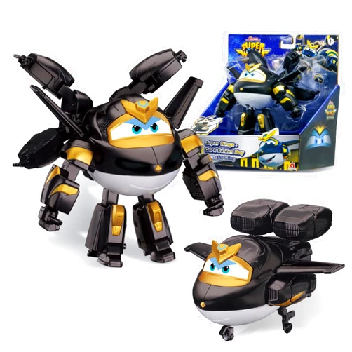 Super Wings Transformable Toys, 5 in Dark Golden Boy Airplane Transforming Figure, 2 in 1 Mode Rescue Bots Action Figure for 3-5 Year Old Boys, Season 10 Plane Toy for Toddlers Kids Age 3 4 5 6